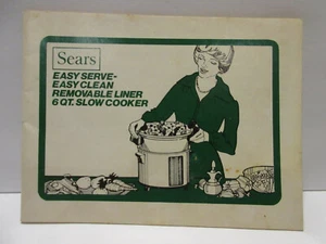 Sears Easy Serve Slow Cooker Booklet Cookbook 1970s - Picture 1 of 3
