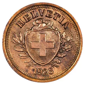 Suisse - 1 centime 1928 B Écusson Berne - bronze - KM.3 - Schön.15 - monnaie - Imagen 1 de 2