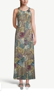 Maxi abito Chico’s stampa tropicale Halter con elastico taglia 3 o US taglia 16/18 XL - Foto 1 di 9