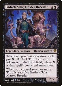 Endrek Sahr, Master Breeder Commander 2013 HEAVILY PLD Black Rare CARD ABUGames