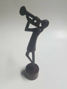 Figura trompeta música estatua reproductor de madera de pie - Imagen 1 de 2