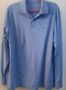 Vineyard Vines Poloshirt Herren Größe Large Blau Langarm Polyester Elasthan - Bild 1 von 6