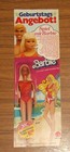 Seltene Werbung vintage BARBIE Spiel mit Barbie Geburtags-Angebot 6,95 DM 1978