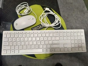 HP Lifestyle 928510-001 USB Wired PC Keyboard White FULL Working ORDER & Mouse - Picture 1 of 8