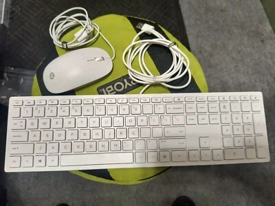 HP Lifestyle 928510-001 USB Wired PC Keyboard White FULL Working ORDER & Mouse - Image 1 of 4