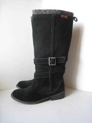 New Rocket Dog Womens Size 6.5 Boots Black Suede Leather Moto Cowboy Pull On Mid Foto 1 de 4