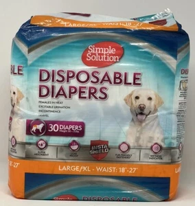 Simple Solution True Fit Disposable Dog Diapers Female Dogs Super Absorbent L/XL - Picture 1 of 4
