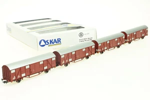 OS.KAR 4220 Set 4 Wagons FS 2 Axis Livery Brown Roof Aluminium Hbchs & Gbhqs - Picture 1 of 10