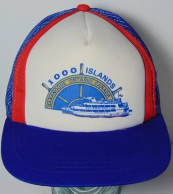 DE COLECCIÓN 1980 1000 ISLAS GANANOQUE BOAT LINE ONTARIO CANADÁ GORRA DE CAMIONERO SNAPBACK Foto 1 de 4