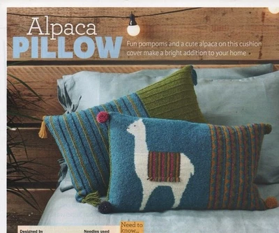 ALPACA PILLOW CUSHION - Knitting Pattern- ROWAN FELTED TWEED DK - Image 1 of 3