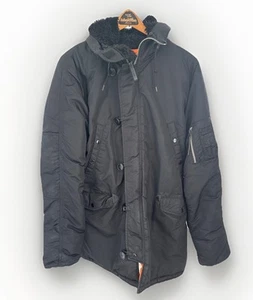 Alpha Industries N-3B Parka Men 2XL Black Extreme Cold Weather Type Jacket Hood - Picture 1 of 13