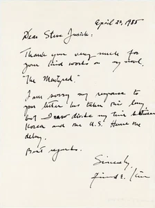 Richard E. Kim - Handgeschriebener signierter Brief - Bild 1 von 1