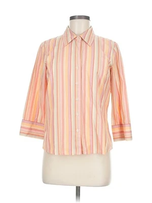 Camisa deportiva Geoffrey Beene para mujer naranja manga 3/4 abotonada 8 Foto 1 de 4