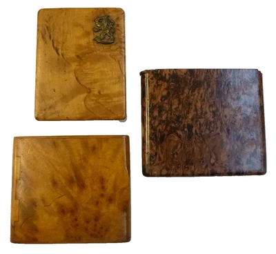 3 Vintage Cases – Cigarette/Playing Cards Wood & Bakelite 1910s–1950s Mixed Lot - Image 1 of 4