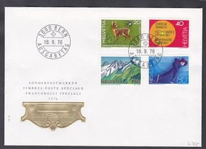 Switzerland FDC 1976 Michel 1079/82 Animal protection - Energy Conservation - Picture 1 of 2