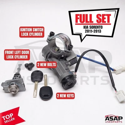 🐔 IGNITION SWITCH + LEFT DOOR LOCK CYLINDER + 2 NEW KEYS KIA SORENTO 2011-2013 - Image 1 of 4