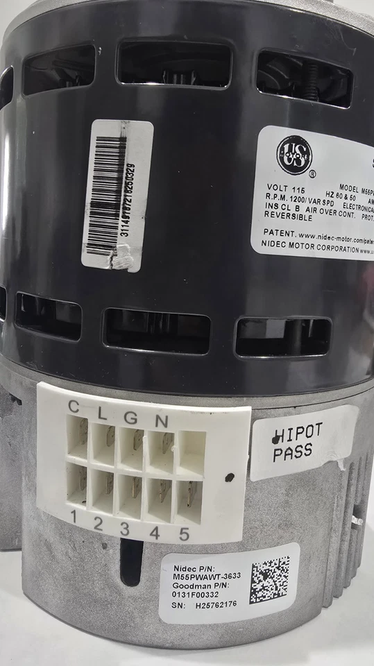 Двигатель вентилятора Amana-Goodman 0131F00332 1/2 л.с. (без оригинальной коробки) - Изображение 1 из 4