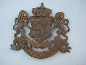 19C. MILITARY BRONZE COCADE HAT EMBLEM BADGE PIN RARE - Picture 1 of 5