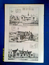 Architewctural Print. CHORLEY; BRENTWOOD & KINGSTON-on-THAMES SCHOOLS. 1876. VG.