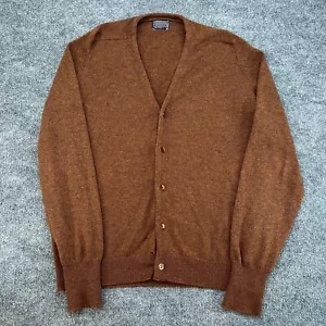 Pendleton Cardigan Mens Large 100% Virgin Wool Vintage Sweater Brown *FLAW* - Picture 1 of 9