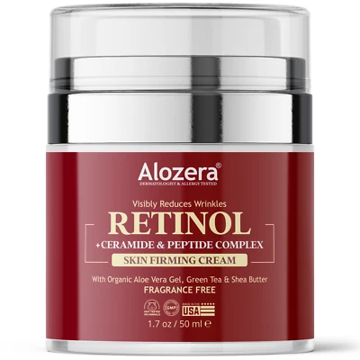 Crema facial Alozera Retinol - antienvejecimiento, arrugas y líneas finas, 1,7 oz Foto 1 de 4