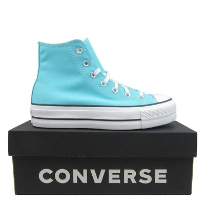 Chuck Taylor All Star Lift Platform Canvas Women's Size 8 Cyan White NEW A07570F - Image 1 of 4
