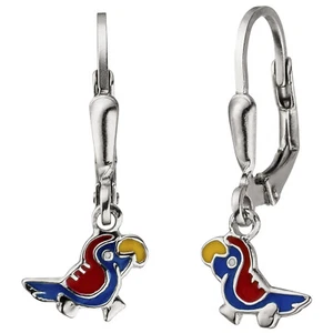 JOBO Kinder Ohrhänger Papagei 925 Sterling Silber Ohrringe Kinderohrringe - Picture 1 of 1