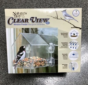 Nature's Way Clear View Window Bird Feeder Removable Seed Tray Crack Resistant - Picture 1 of 6