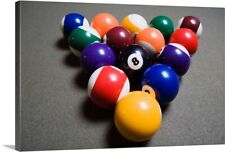Pool Balls On A Billiard Table With The Canvas Wall Art Print, Billiards Home