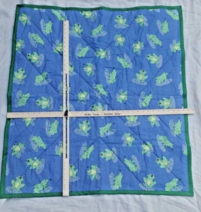 Edredón para bebé edredón para regazo rana lirio guinga lunares reversible 45x30" hecho a mano - Imagen 1 de 13