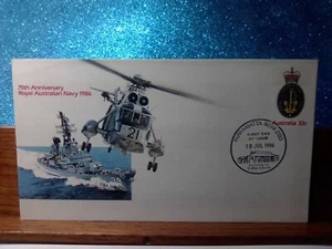 First Day Cover 📮(PSE) 75th Anniversary Royal Aust Navy 1986📮Parramatta NSW - Picture 1 of 2