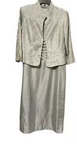 NWT Jessica Howard 2pc Sleeveless Dress & Blazer Suit SIZE 16 Women’s Blue/Teal - Picture 1 of 16