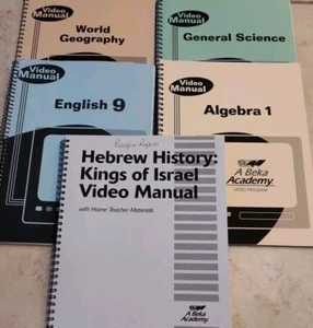 ABeka Academy Video Program Manuals Grade 9 Geography Science English Math Bible - Foto 1 di 6