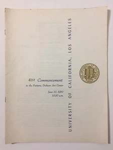 Vintage 1960 University Of California Los Angeles Commencement Program UCLA 60s - Picture 1 of 8