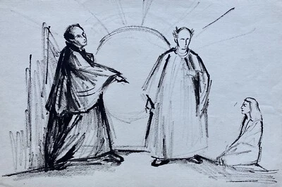 Dessin De Personnes Moin Mère Scène De Théâtre? Anonyme - Photo 1/4