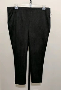 Lane Bryant Plus Black Control Tech Ponte Faux Suede Skinny Pant Legging 20W - Picture 1 of 3