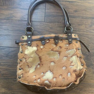 Bolsa de mão MAURIZIO TAIUTI autêntica couro de vaca couro genuíno vintage - Imagem 1 de 4