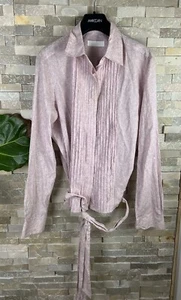 Nicole Farhi Women’s Size 12 Pink Floral Belted Top Blouse - Picture 1 of 7
