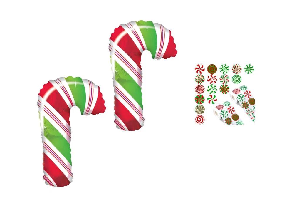 Juego de 2 globos de caña de caramelo de 38"" decoraciones de fiesta de cumpleaños Foto 1 de 1