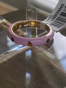 RARITIES Carol Brodie HSN Gold PLATED Sterling Silver ENAMEL Garnet Ring 8 NWT - Picture 1 of 5