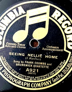 Frank Coombs - Seeing Nellie Home / Mollie Darling - Columbia Record A921 - 10" - Picture 1 of 4