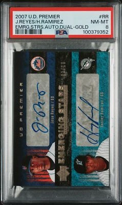 Hanley Ramirez Jose Reyes 2007 Upper Deck Emerging Stars RC Auto Gold /10 PSA 8 - Image 1 of 2