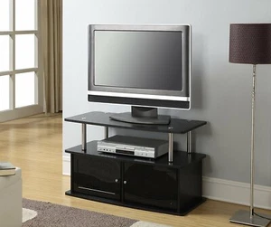 Black Wooden TV Stand Entertainment Center Media Storage Audio Console 36 inch - Picture 1 of 3