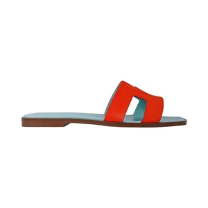 Hermes Sandal Flat Oran Rose Sorbet Doblis (Suede) 39 / 9 New w/ Box - Picture 1 of 7