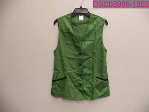 Superior Uniform Group Womens Size 8/10 Small Green Button Up Vest 72102-1380456 - Picture 1 of 7