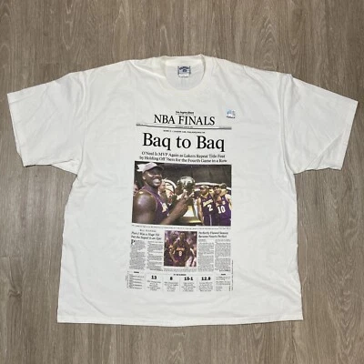 Lakers Shirt 2XL NEW Vintage 00s Y2k Los Angeles Shaq Kobe Champs Game-day Tee - Image 1 of 4
