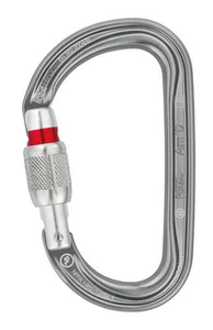 ASYMMETRICAL LOCKING CARABINER MOSCHETTONE AM'D SCREW-LOCK PETZL PER ALPINISMO - Imagen 1 de 1