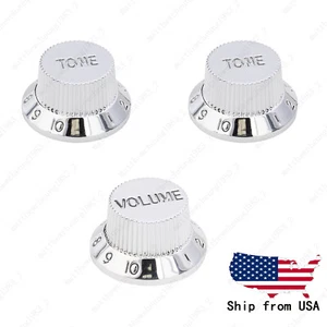 Chrome Silver ST Style Electric Guitar Knobs Volume Tone Knobs for Stratocaster - Picture 1 of 5