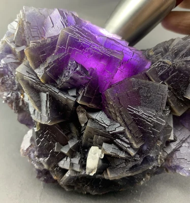3lb Natural A+++ UV Reactive Cubic Color Zoned Fluorite crystal mineral specimen - Image 1 of 4