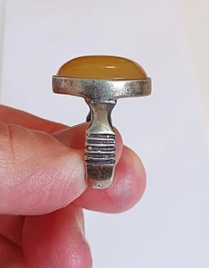 Anillo de ágata amarilla grande islámico estilo safávid ¡una belleza! - Imagen 1 de 5